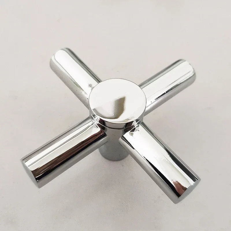 Cross Faucet Handle Knob Zinc Alloy Handwheel Universal Hot Cold Sink Taps Switch For Kitchen Bathroom Tap Replacement Parts