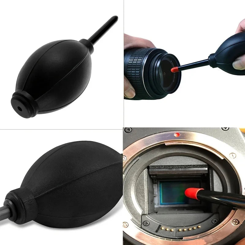 6-in-1 Camera Cleaning Kits Professional Air Blower DSLR Lens Cloth Pen Brush Cleaning Tool For CCD Sensor Lens Phone Keyboards