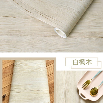 PVC Waterproof Self Adhesive Wallpaper Wall in Rolls Furniture Cabinets Vinyl Decorative Film Wood Grain Stickers For Home Decor