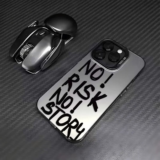 NO! RISK NO! STORY pattern phone case suitable for iPhone 17 16 15 14 13 12 11 Pro/Max/Plus anti drop and shockproof back cover