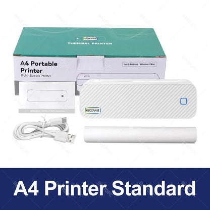 Wireless Mini A4 Thermal Printer Inkless Portable Bluetooth Mobile Phone Photo Document Printer For Office/Work/Home Use