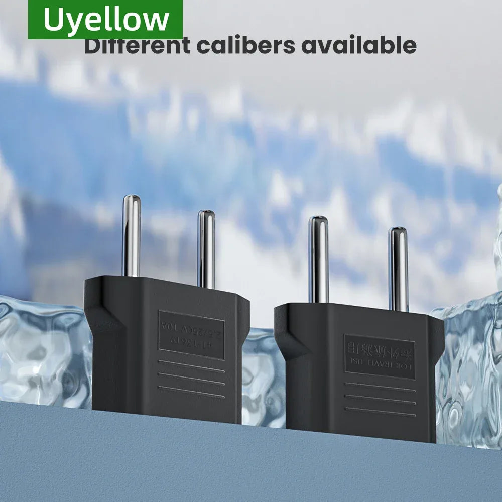 Uyellow US To EU Plug Adapter EU Euro KR Plug Adapter Travel KR Adapter Electric EU KR Plug Converter Power Socket Europe