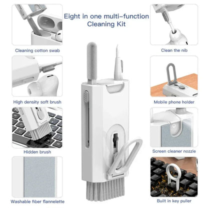 8 In1 Cleaning Kit Computer Keyboard Cleaner Brush Earphones Cleaning Pen For Headset Phone Cleaning Tools Keycap Puller