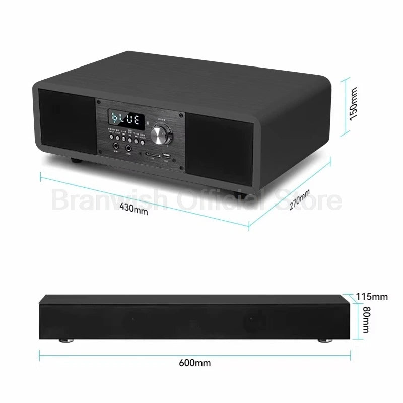 5.1 Channel Home Theater System 200W Peak Power Subwoofer Bluetooth 5.0 Wireless Microphone Wall Mount Speakers For Home KTV