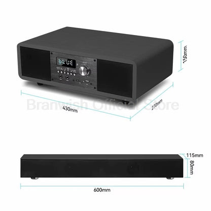 5.1 Channel Home Theater System 200W Peak Power Subwoofer Bluetooth 5.0 Wireless Microphone Wall Mount Speakers For Home KTV