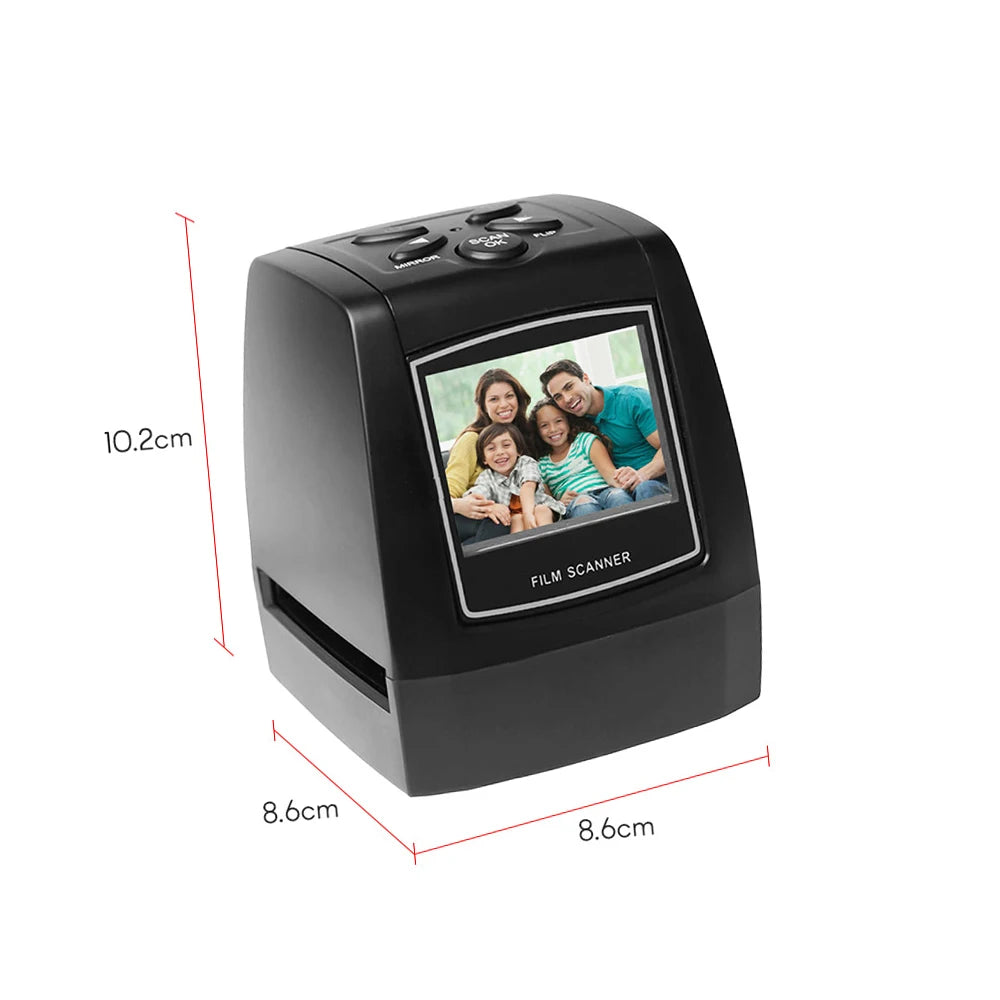 Protable Negative Film Scanner 35/135mm Slide Film Converter Photo Digital Image Viewer with 2.4" LCD Build-in Editing Software
