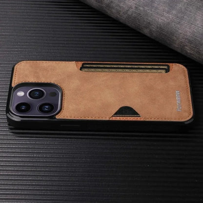 Retro Card Holder Phone Case for iPhone 17 16 15 14 13 12 11 Pro Max 16E Mini XS XR SE 7 8 Plus Busines Wallet PU Leather Cover