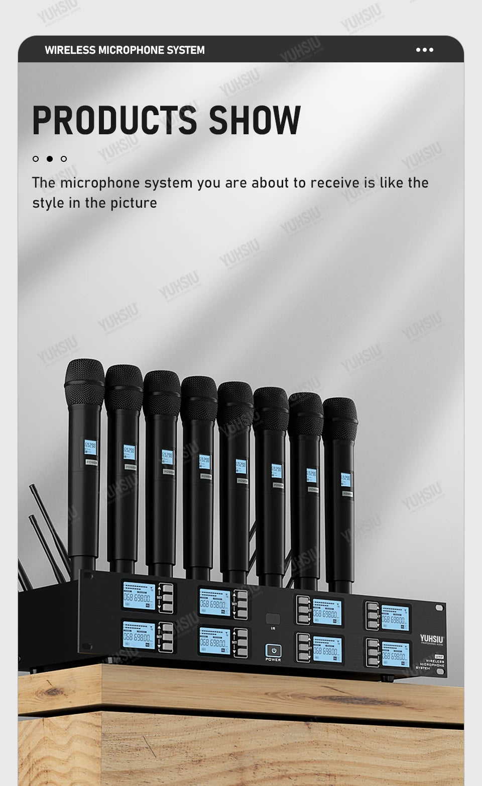 YUHSIU Professional UHF Wireless Microphone 8 channels Handheld lavalier Headset FM Mic For stage performance Band conference