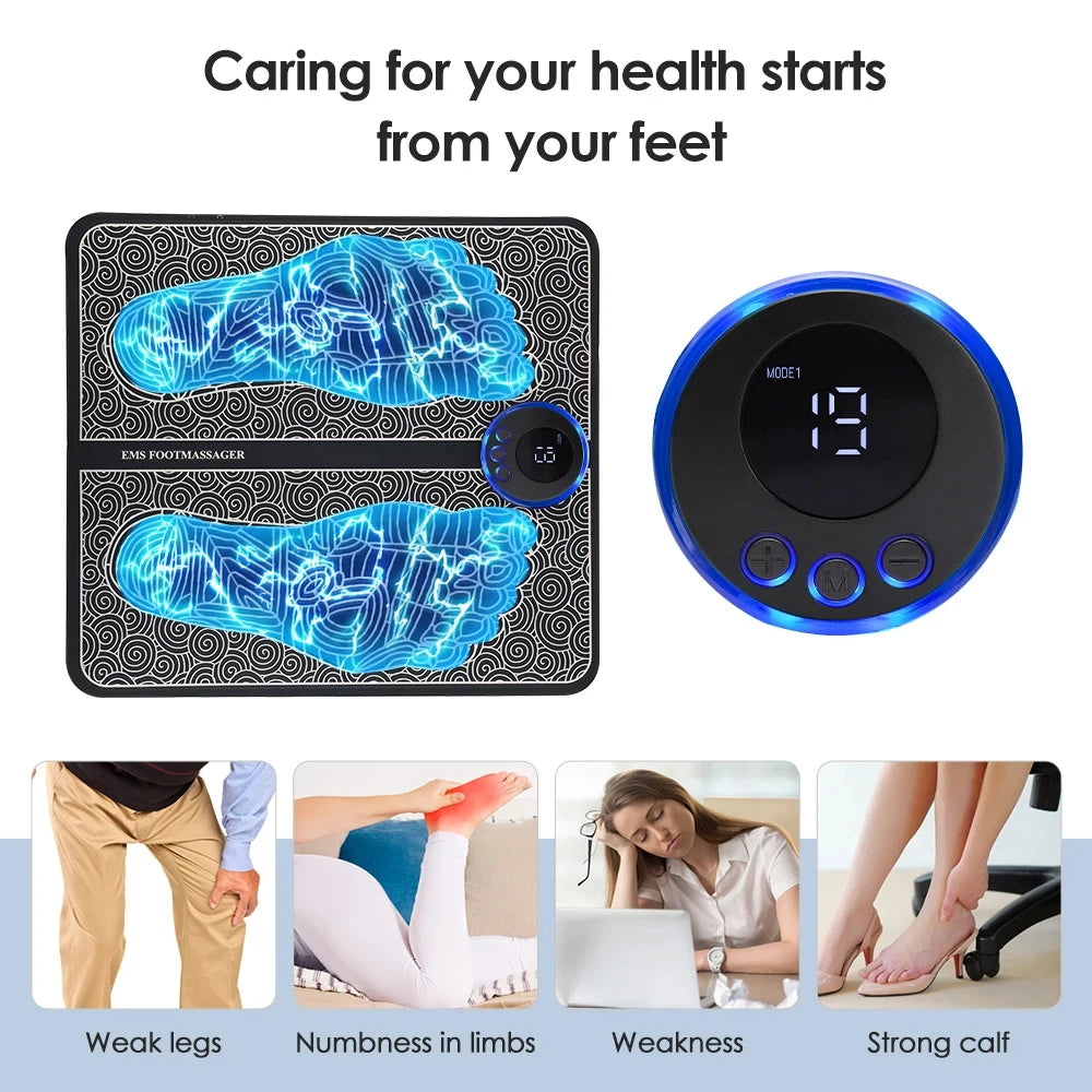 Foot Massager EMS Rechargeable Massage Mat Foot Relaxation Pads Electric Foot Massage Tool To Relieve Sore Feet Home Fitness