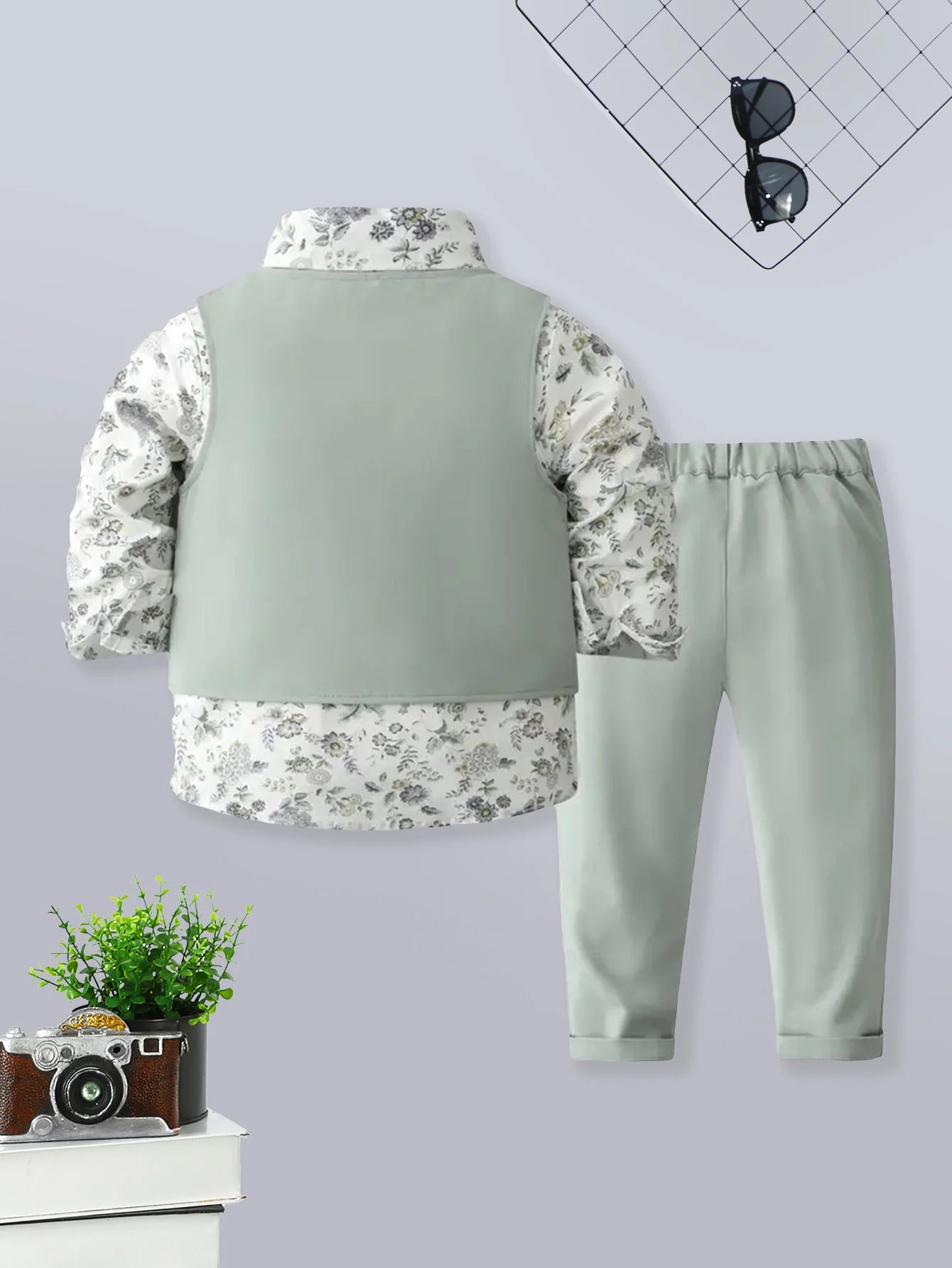 Summer   0-1  Years   Old   Infant   Baby   Boys   Long  Shirt   And   Strap  Pants   Little   Gentleman   2-Piece    Set