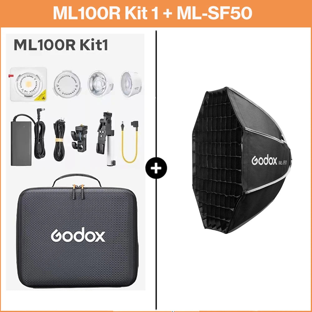 Godox ML100R 110W RGB LED Video Light 2800-6500K 11 FX Effects APP Control Godox Mount for Filmmaking/Live Streaming/Vlog