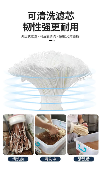Reusable PVDF Water Filter System, High Flow, Commercial, Home, Kitchen Drink, Straight UF Filters, Lasts Exceed 5 Years, 1000L