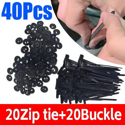 Self-Locking Clip Multi-Purpose General Purpose Nylon Cable Tie Auto Fasteners Screws Replacement Clips Car Accessories 1-40 Pcs