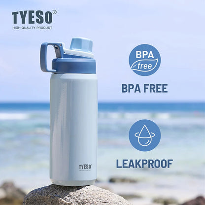 Tyeso Vacuum Flask for Men Women Stainless Steel Outdoor Water Bottles for Cycling Hiking 750ml 900ml Portable Water Bottle
