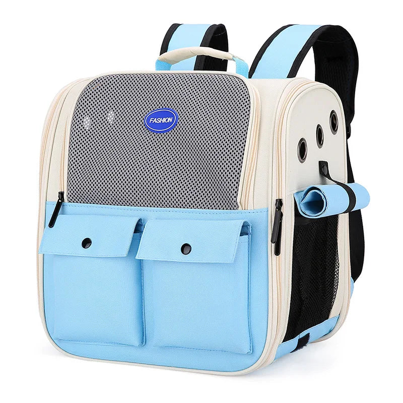 Pet Backpack Outdoor Large Cat Backpack Cat Transporter Breathable Foldable Carrying Bag Backpack Cat And Small Dog Supplies
