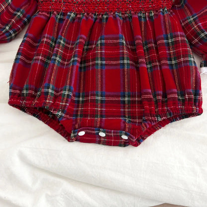 New Year's Party Clothes ﻿Christmas Toddler Kids Baby Girls Clothes Sister Matching Xmas Bodysuit Dress Outfits Red Plaids Sets