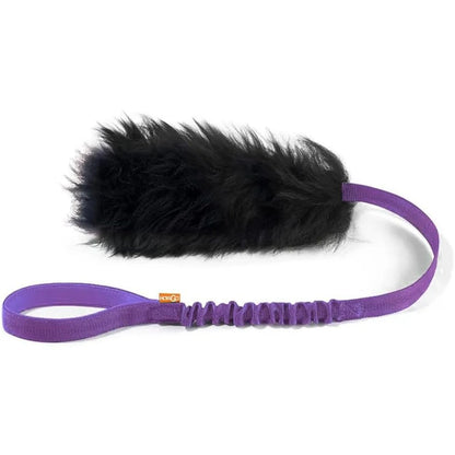 Dog Rope Toy Interactive Dog Bungee Chaser Toy with Rubber Ball Pet Tug Toy Sheepskin for Medium Large Dogs Exercise Outdoor