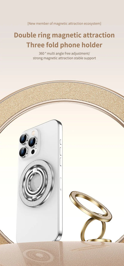Mobile Phone Strong Magnetic Holder for Magsafe Double-sided Magnet Stand Portable Folding Ring Bracket for Xiaomi iPhone 14 15