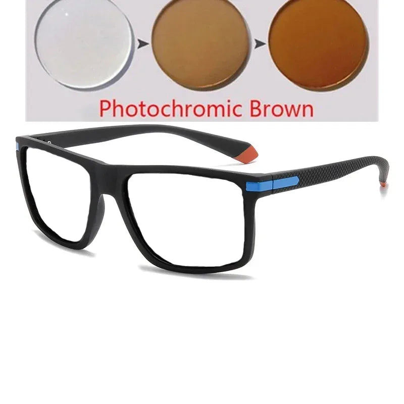 Outdoor Sport Square Nearsighted Sunglasses With Diopters Driving Anti-Glare Prescription Sun Glasses For Men 0 -0.5 -0.75 To -6