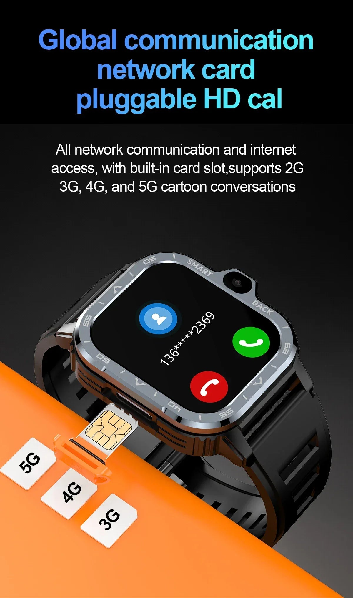 2024 New SIM Smart Watch 2.03inch 4G Network GPS Wifi NFC Dual Camera 64G ROM Storage Google Play Small mobile phone Smartwatch