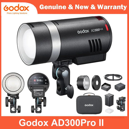 Godox AD300Pro II 300Ws Outdoor Flash TTL HSS 1/8000s 2.4G Wireless Strobe with Rechargeable Battery for Canon Sony Nikon Fuji