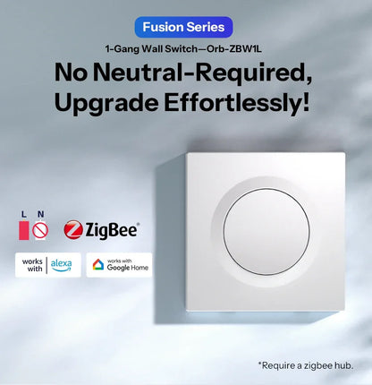 SONOFF Orb-ZBW1L Zigbee Smart Wall Switch Fusion Series ZBMINIL2-E No Neutral Required Seamless Integration With Home Assistant