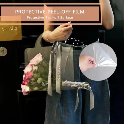 4-20PCS Flower Bag 50 Silk Clear PET Tote Bag Valentine's Day Transparent Gift Bag Simple Internet Popular Flower Packaging Bag