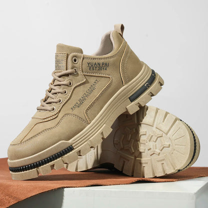 Low-Top Men's Thick-Sole Sports Outdoor Classic Shoes - Lace-Up Fashion Trendy Street Hiking Skate Shoes