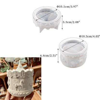 Gem Storage Box Silicone Mold DIY Concrete Round Bottle Making Mold, Used For Candle Cups, Jewelry Boxes, Vases, Fragrance Cups