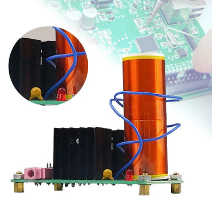Mini for Tesla Coil DIY Kits Arc Experiment Wireless Transmission High Temperature High Pressure Plasma DC15-24V 15W 2A