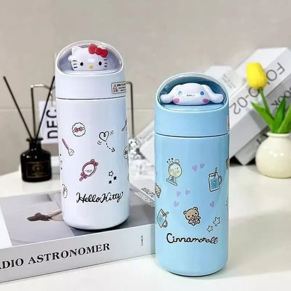 350MLStainless Steel Thermos Cups Student Kids Anime Cartoon Vacuum Flask Cute kitten/Dog/Bear Insulated Water Bottles Tumbler