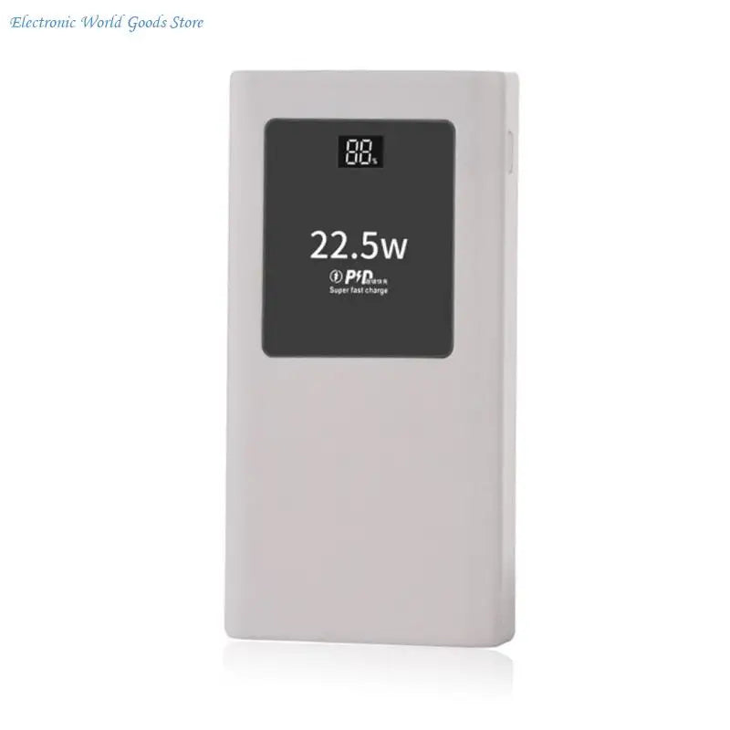 PowerBanks Casing Kit 20000mAh Mobile Chargers Builts in Cable PD22.5W Quick Charging LCD Display Shell