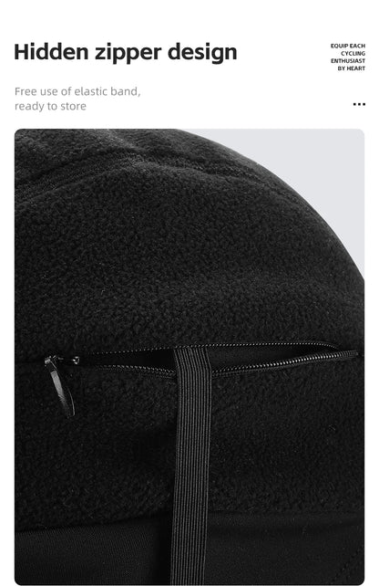 WEST BIKING Winter Cycling Cap With Brim Windproof Warm Sports Cap High Elastic Fleece Hiking Running Hat Cycling Equipment