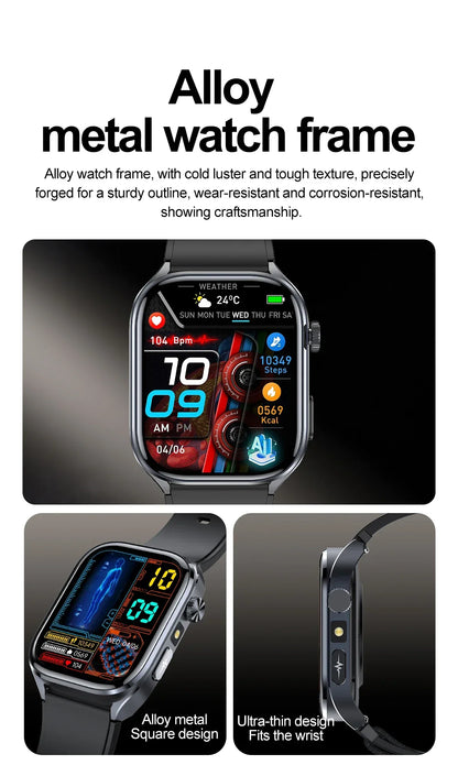 2025 New Accurate ECG Smart Watch Heart Health Analysis Blood analysis Blood Lipid Blood Pressure BT call Smart Watches For Men