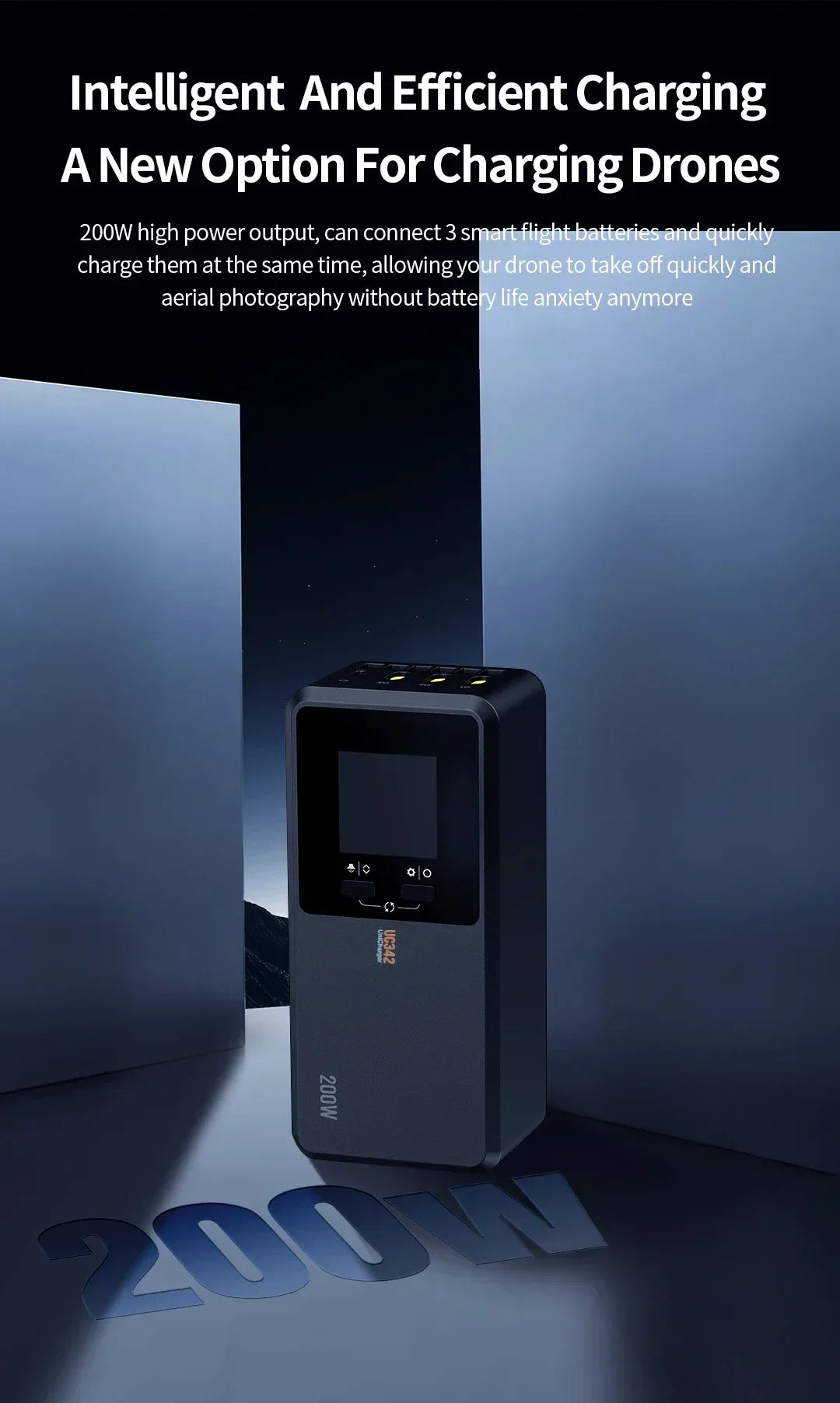 JHDDJI Matrice 4T/4E Battery Charger 200W Butler three-channel smart charger can charge 3 batteries at the same time