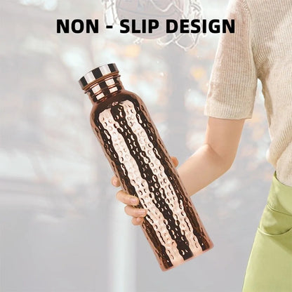 800ML Copper Water Bottle One-Click Open Lid Thermal Insulation Leakproof Sports Bottle Anti-Slip Silicone Base
