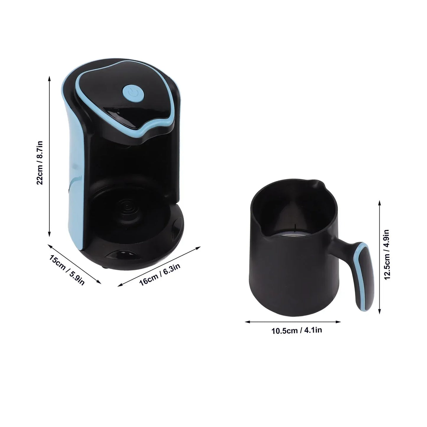 500ml Coffee Pot Stainless Steel Electric Thermal Coffee Maker for Office Blue