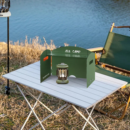 Four-Fold Gas Stove Windproof Screen Foldable Gas Stove Windshield Portable Camping Picnic Cooking Burner Wind Shield for BBQ