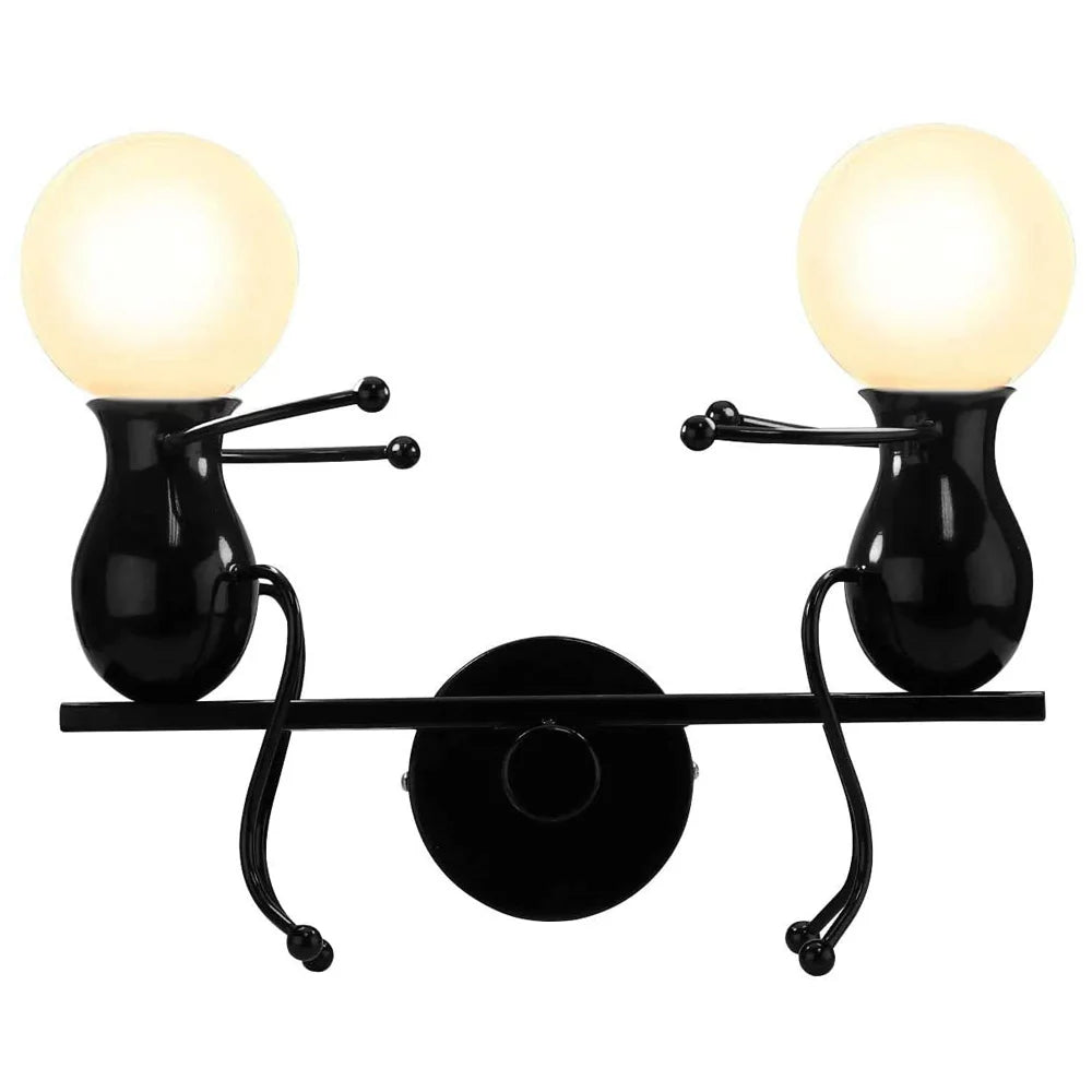 Humanoid Creative Wall Light Modern Simple Little Man Bedside Lamp Sconce Indoor Decor Hanging Lighting for Children Bedroom LED