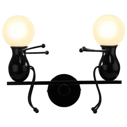 Humanoid Creative Wall Light Modern Simple Little Man Bedside Lamp Sconce Indoor Decor Hanging Lighting for Children Bedroom LED