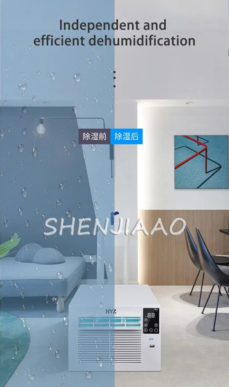 Home Portable Mobile Air Conditioning Dehumidification Desktop Mini Cooling Only Machine Free Installation with Remote Control
