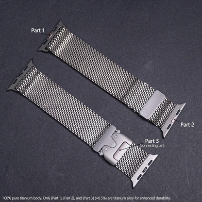 100% Titanium Band for Apple Watch Ultra 3/2 49mm Series 11 10 9 8 7 6 SE 3 Natural Titanium Milanese Loop Strap for iWatch 46mm