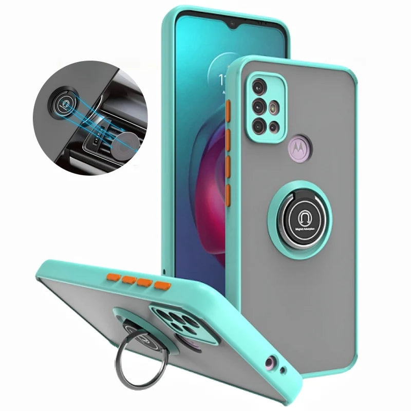 Funda For Motorola G10 G20 G30 Case Shockproof Armor Magnetic Holder Ring Case For Moto G31 G41 G51 G71 Hard PC Matte Back Cover