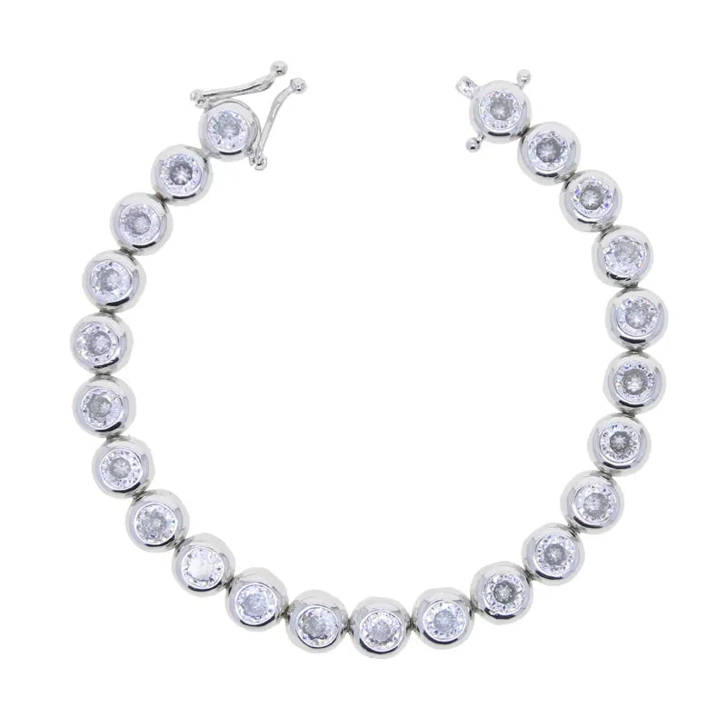 New Arried Geometric Fashion Women Jewelry Set Gold Color Round Ball Bezel Set CZ Bracelet Bangle Rings