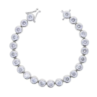 New Arried Geometric Fashion Women Jewelry Set Gold Color Round Ball Bezel Set CZ Bracelet Bangle Rings