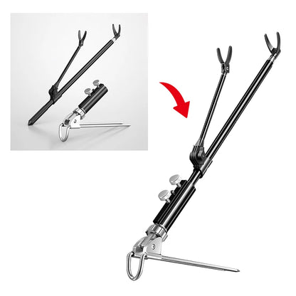 Shawto 2.1M Stainless Steel Thickened Telescopic Fishing Rod Holder 7 Section Bracket Rack Pole Stand Fishing Tools