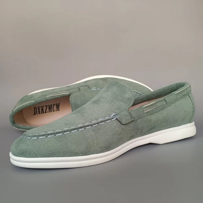 Fashion Classic Suede Leather Loafers Men Casual Shoes Luxury Brand Mens Breathable Slip on Driving Shoes Moccasins