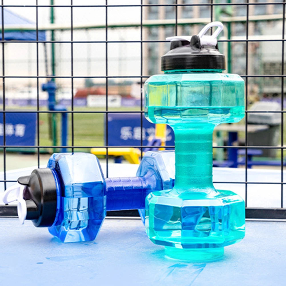 2.6L Sports Dumbbell Shaped Kettle Sport Water Bottle Outdoor Indoor Fitness Cycling Water Bottle Camping Cold Water Bottle