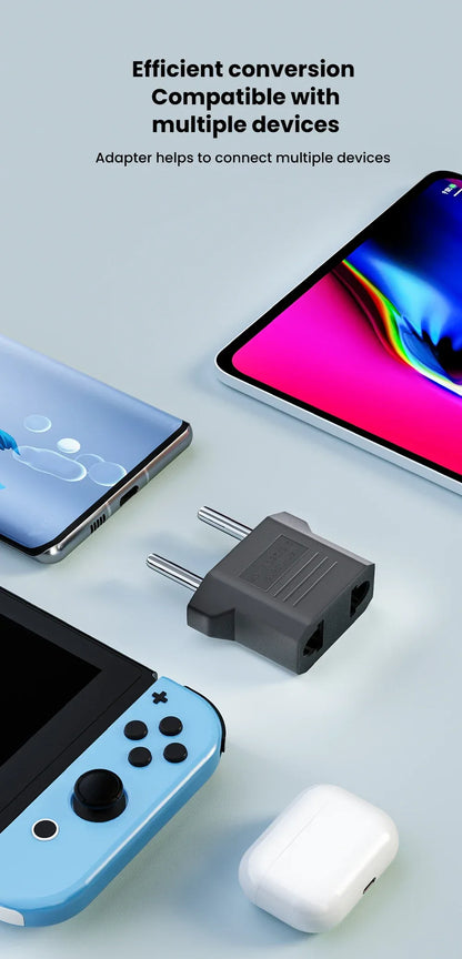 Uyellow US To EU Plug Adapter EU Euro KR Plug Adapter Travel KR Adapter Electric EU KR Plug Converter Power Socket Europe