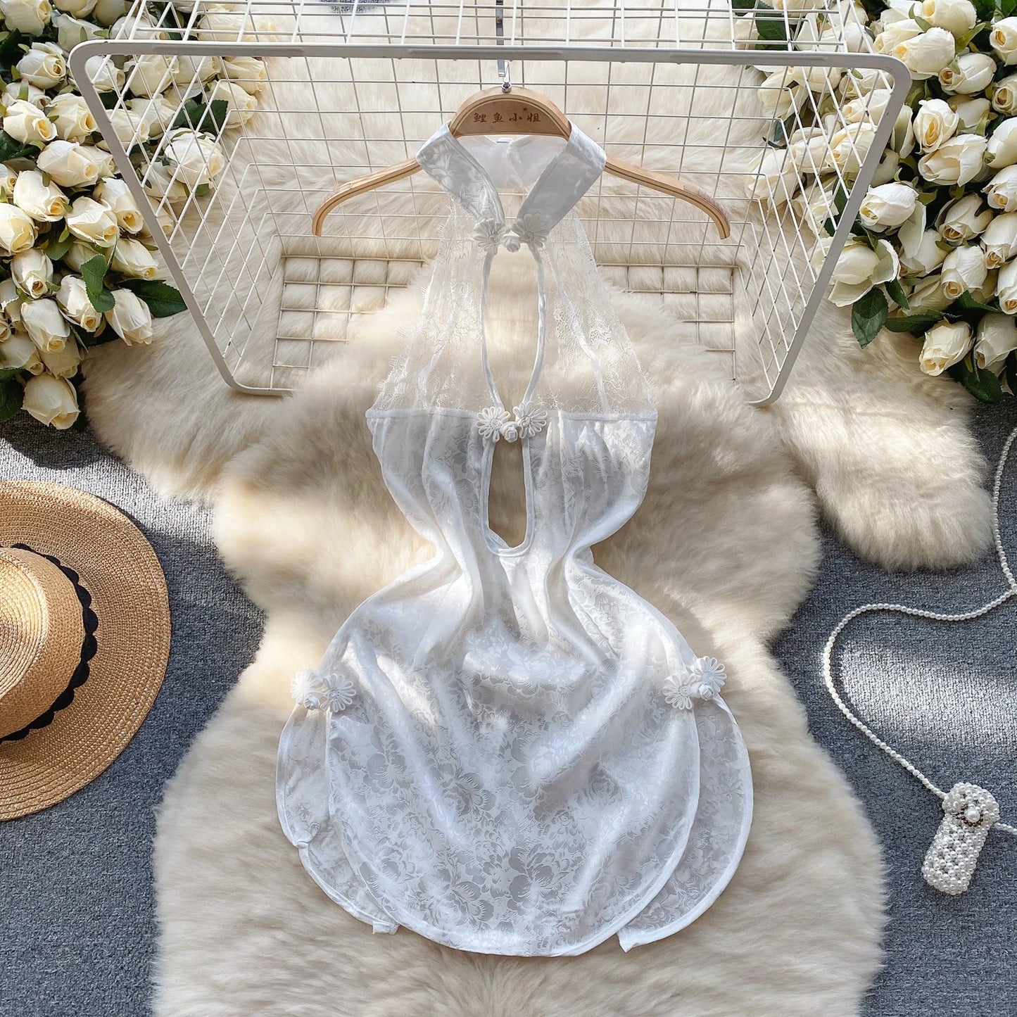 Woman Plus Size Sexy V-Neck Strap Dress Lace Trim Slim Short Dress Women Fashion Comfortable Dress Party Hotsweet